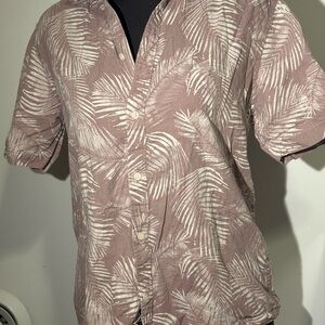 ONLY & SONS Palm Leaf Casual Shirt - Brown and White